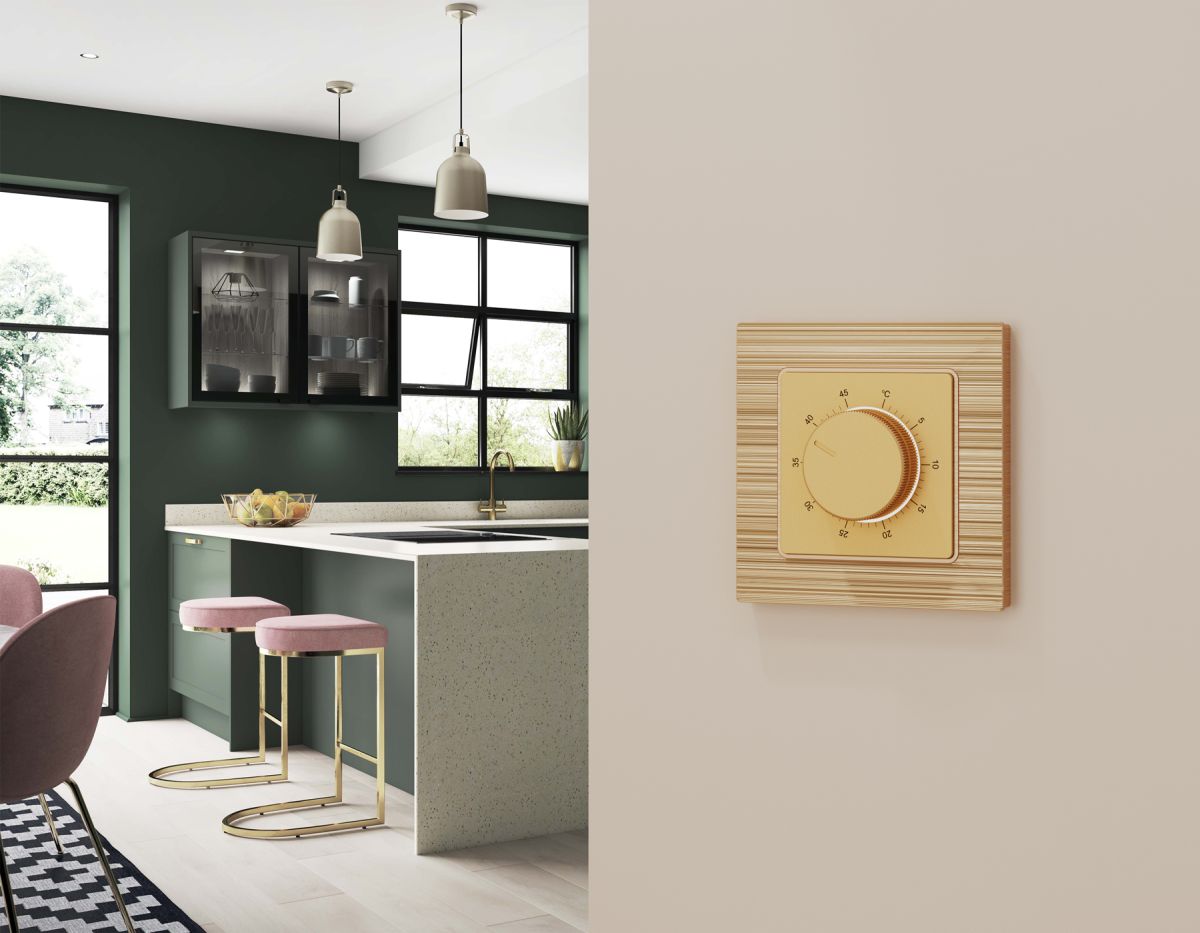 Лицевая панель Alfa (Шампань) для терморегулятора теплого пола Quant Ambrella Volt AP6057