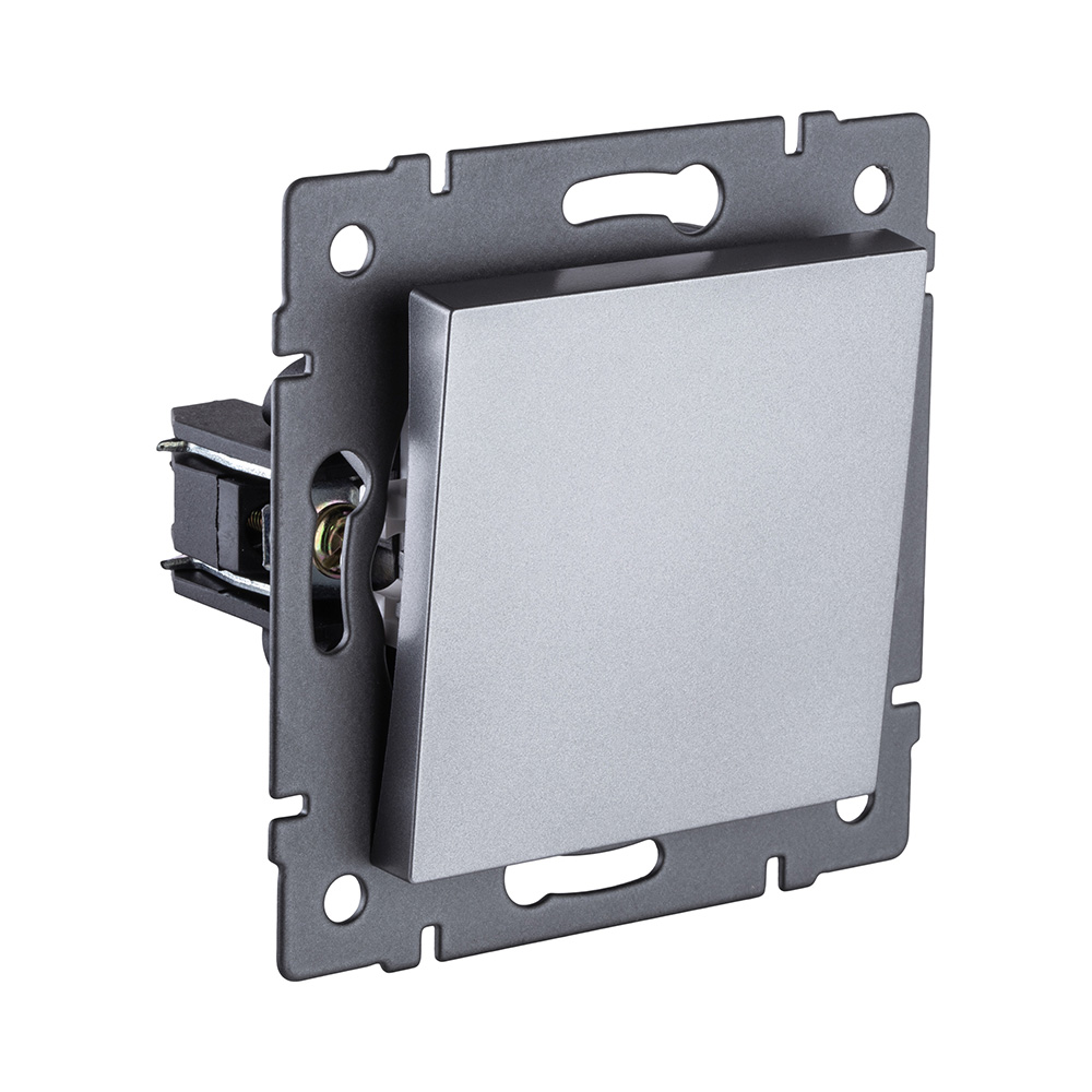 Выключатель 1-клавишный перекрестный 10А/250В, серый Kollinger REA-S-006GY для Aspekt, Eleganz, Reflex