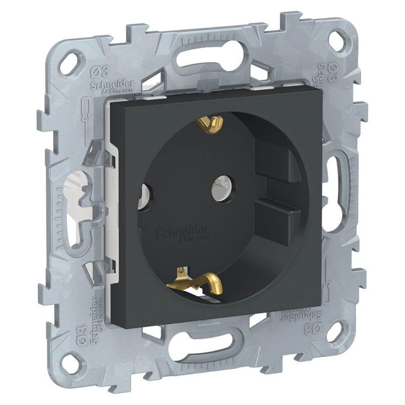 Розетка Schneider Electric Unica New с/з без шторок 16A 250V NU503654