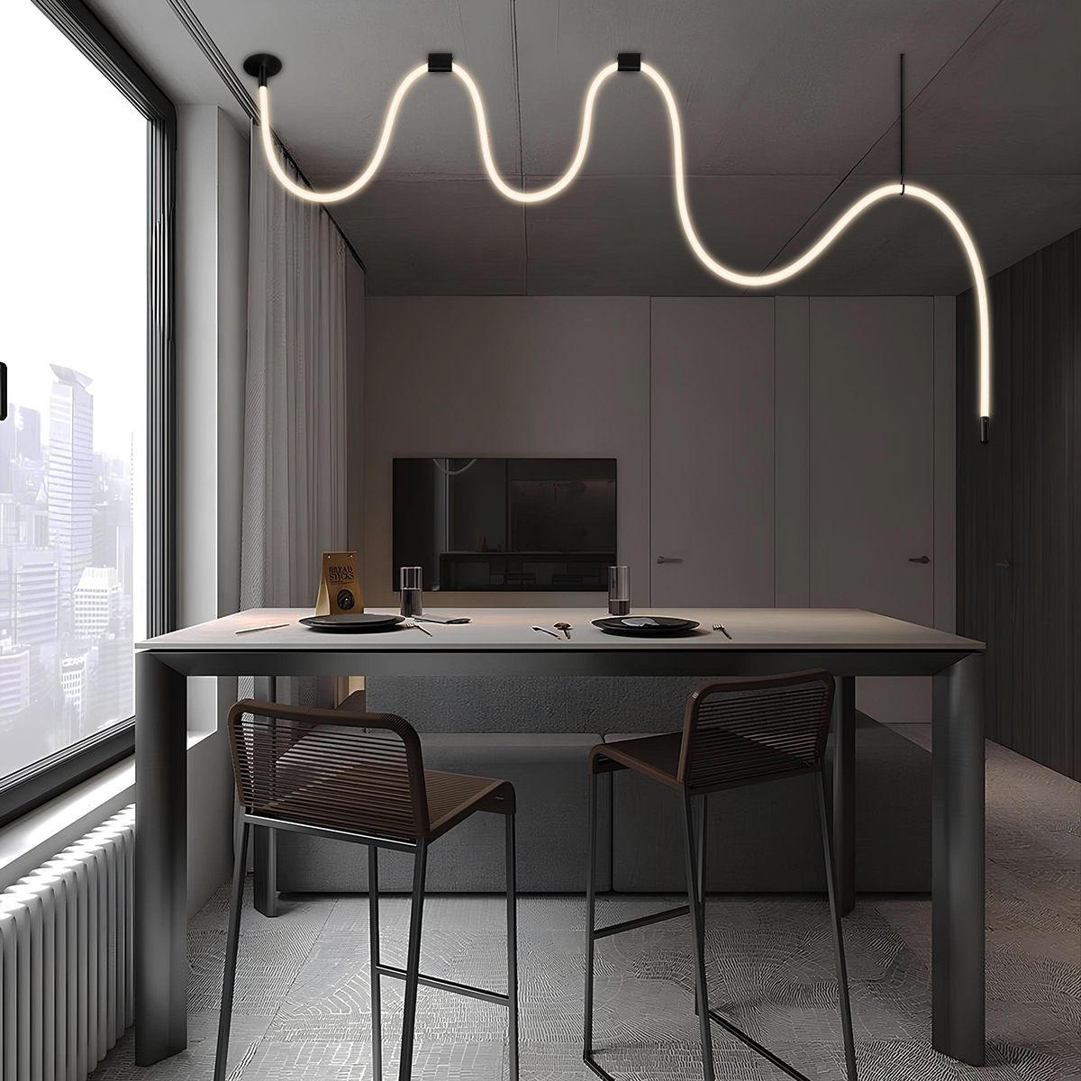 Потолочный светильник длинный Loft IT Thread 10388B Brass