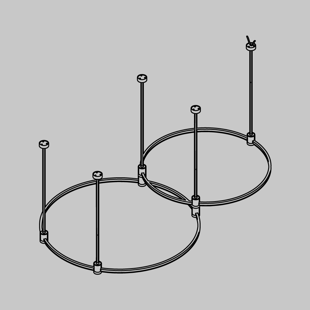 Основание Medium круглое двухуровневое на жестких подвесах для трековых светильников Maytoni Technical Flarity TFC-Flar-M01-PT