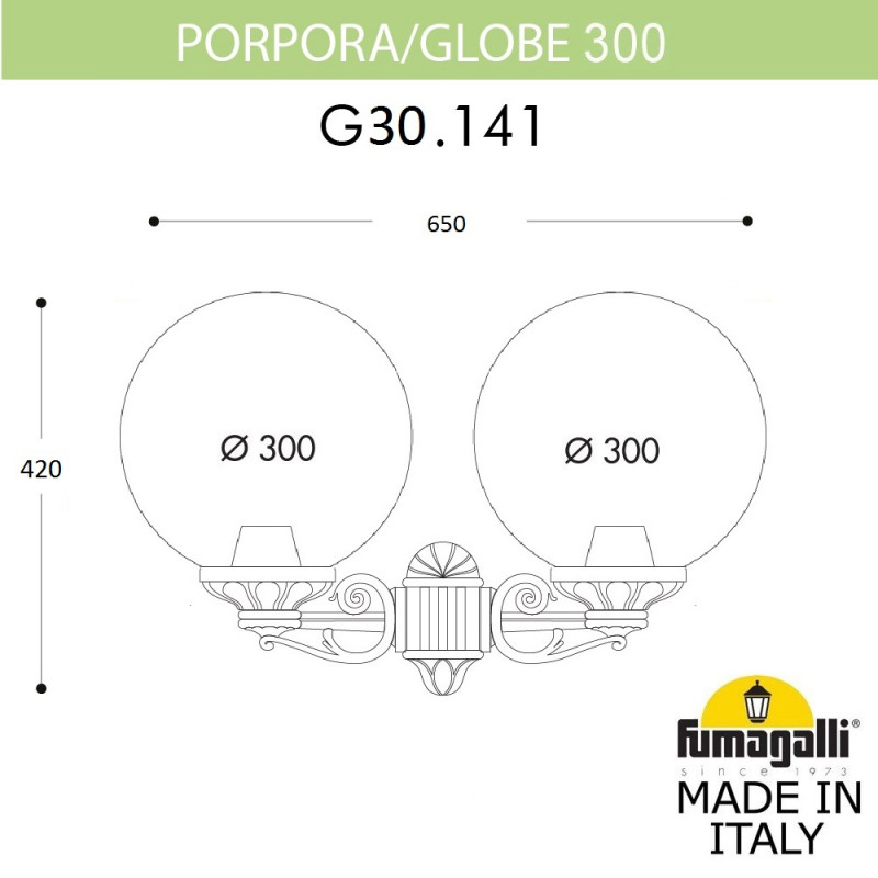 Уличный настенный светильник Fumagalli G30.141.000.AYE27