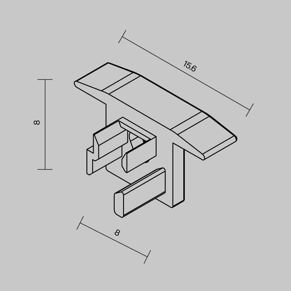 Комплект заглушек (для профиля ALM-0808-S-2M) 2 шт Maytoni Led Strip  642084