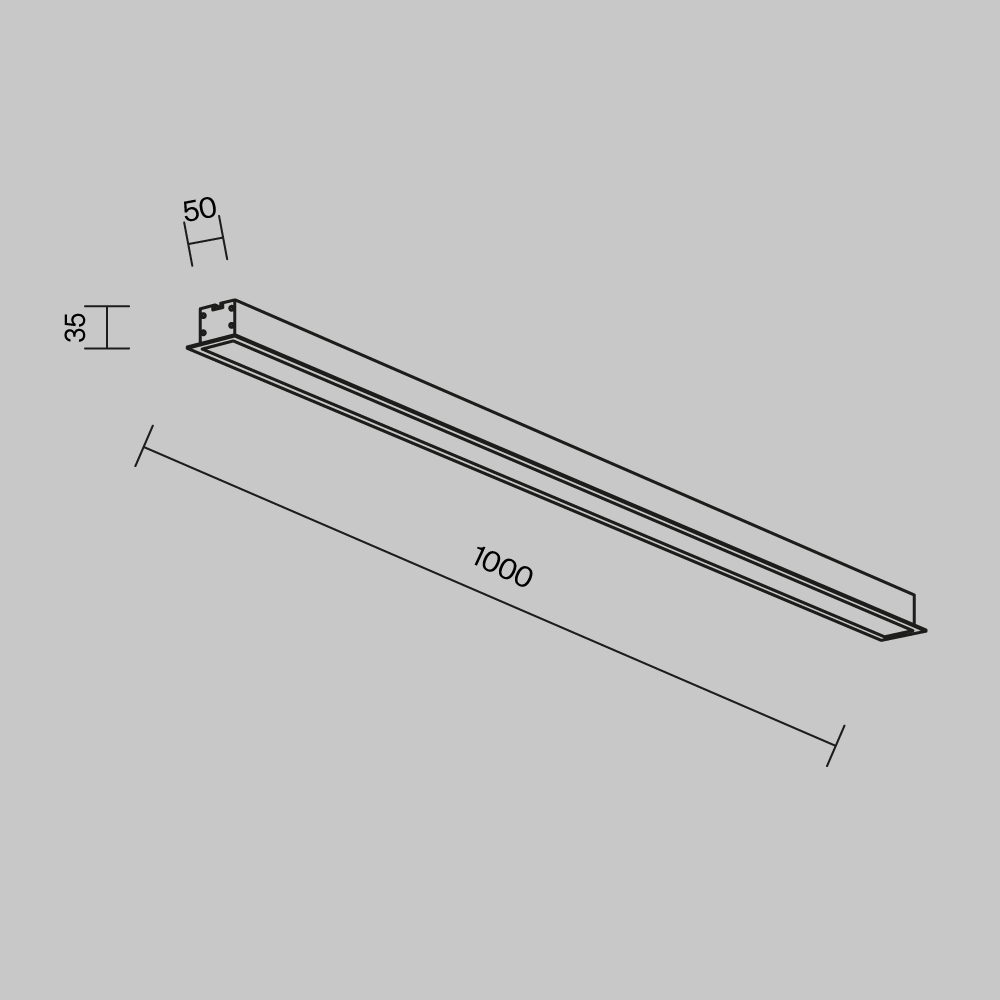 Линейный встраиваемый светильник Maytoni Technical 4000K 50x35 (Серебро, 1 м) LL313004