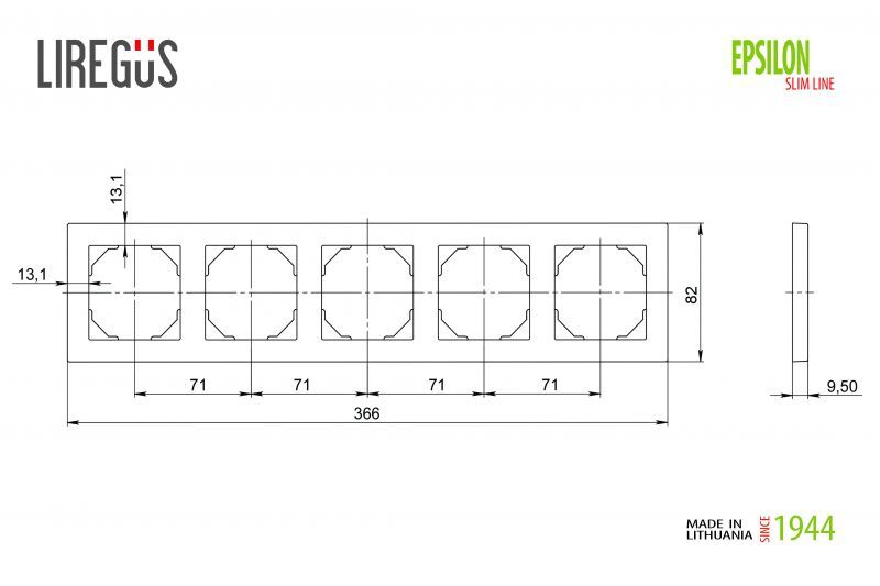 Рамка пятиместная Liregus Epsilon 28-1905