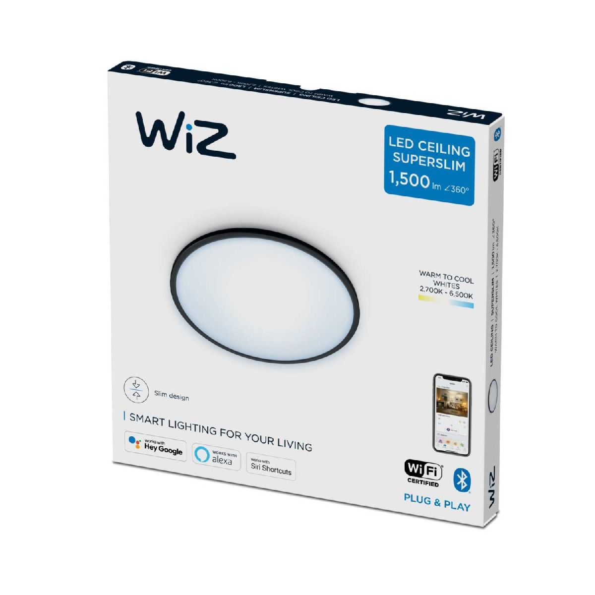 Умный потолочный светильник Wiz SuperSlim Ceiling 16W B RD 27-65K TW 929002685201