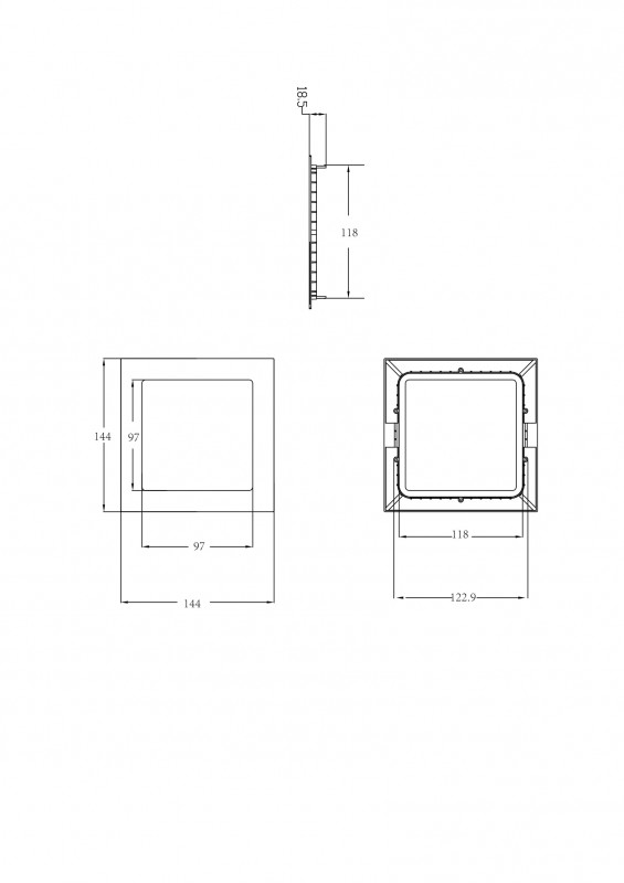 Встраиваемый светодиодный светильник Donolux DL18453/9W White SQ Dim