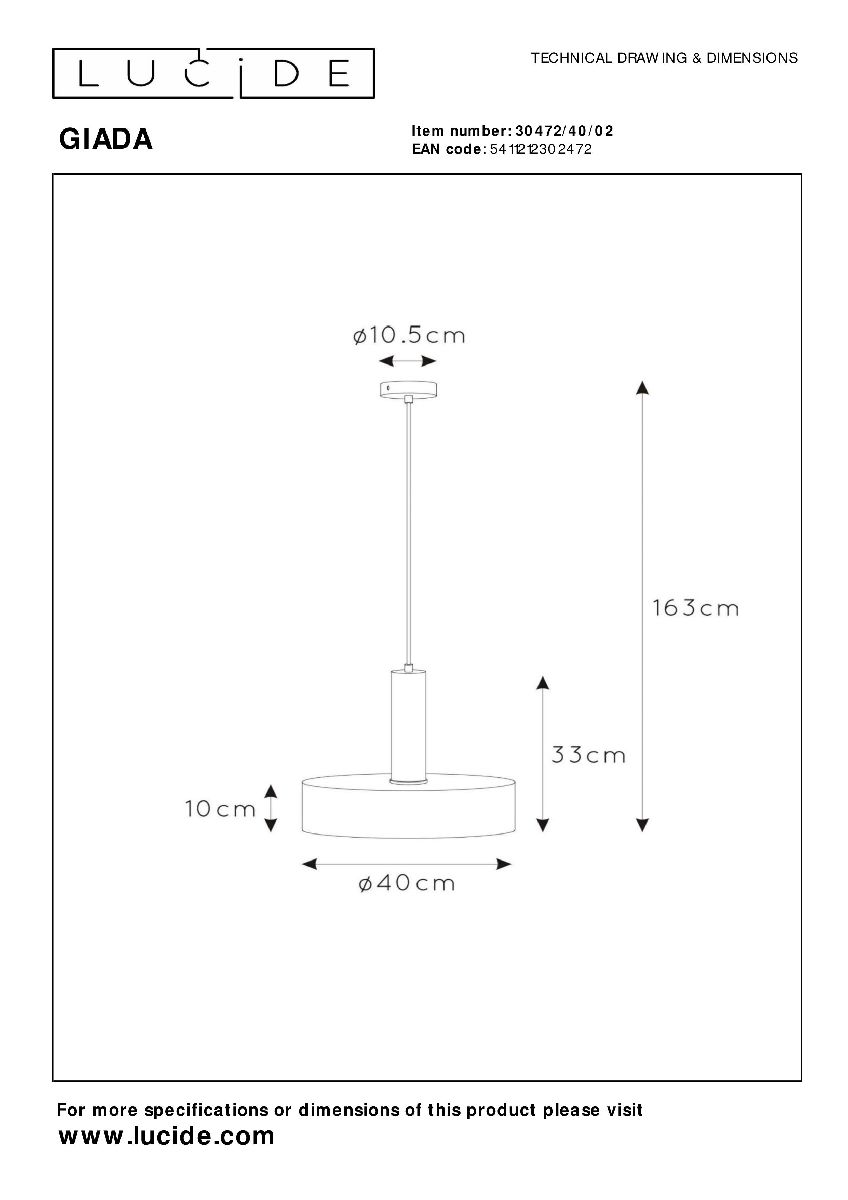 Подвесной светильник Lucide Giada 30472/40/02