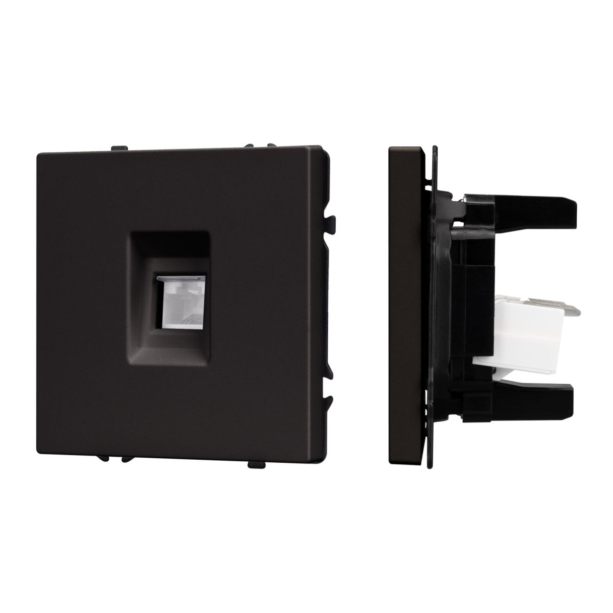 Розетка компьютерная софт-тач черный оникс Arlight SCT-MPC1-SFPL-BK (RJ-45, CAT6) 054305(1)