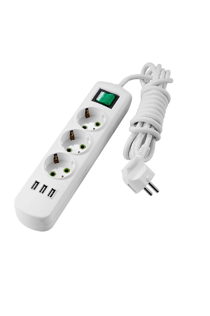 Удлинитель с/з с выключателем c USB разъемом Lezard Letitia 721-0303-302U
