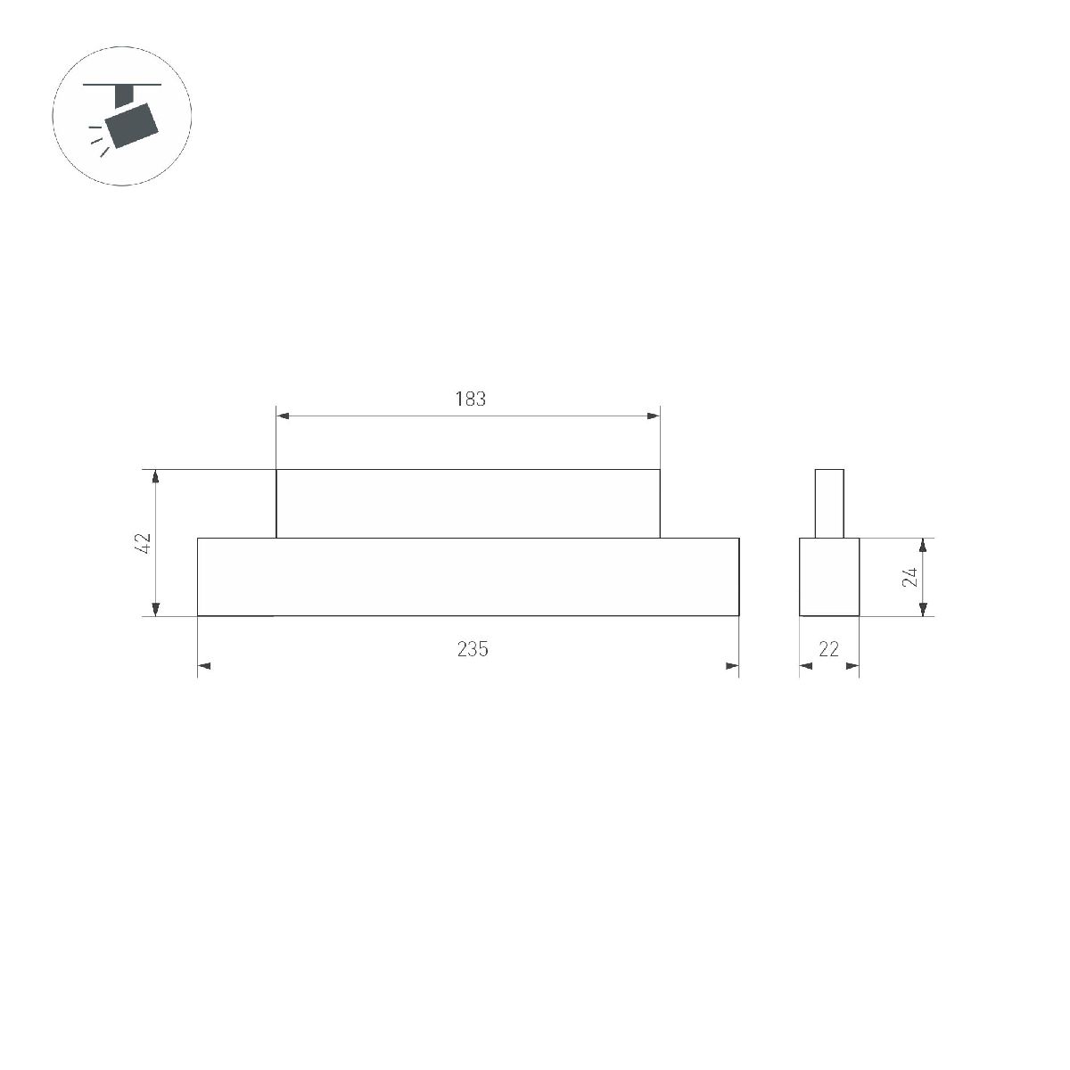 Трековый магнитный светильник Arlight MAG-ORIENT-FLAT-L235-12W Day4000 (WH, 80 deg, 48V) 046869