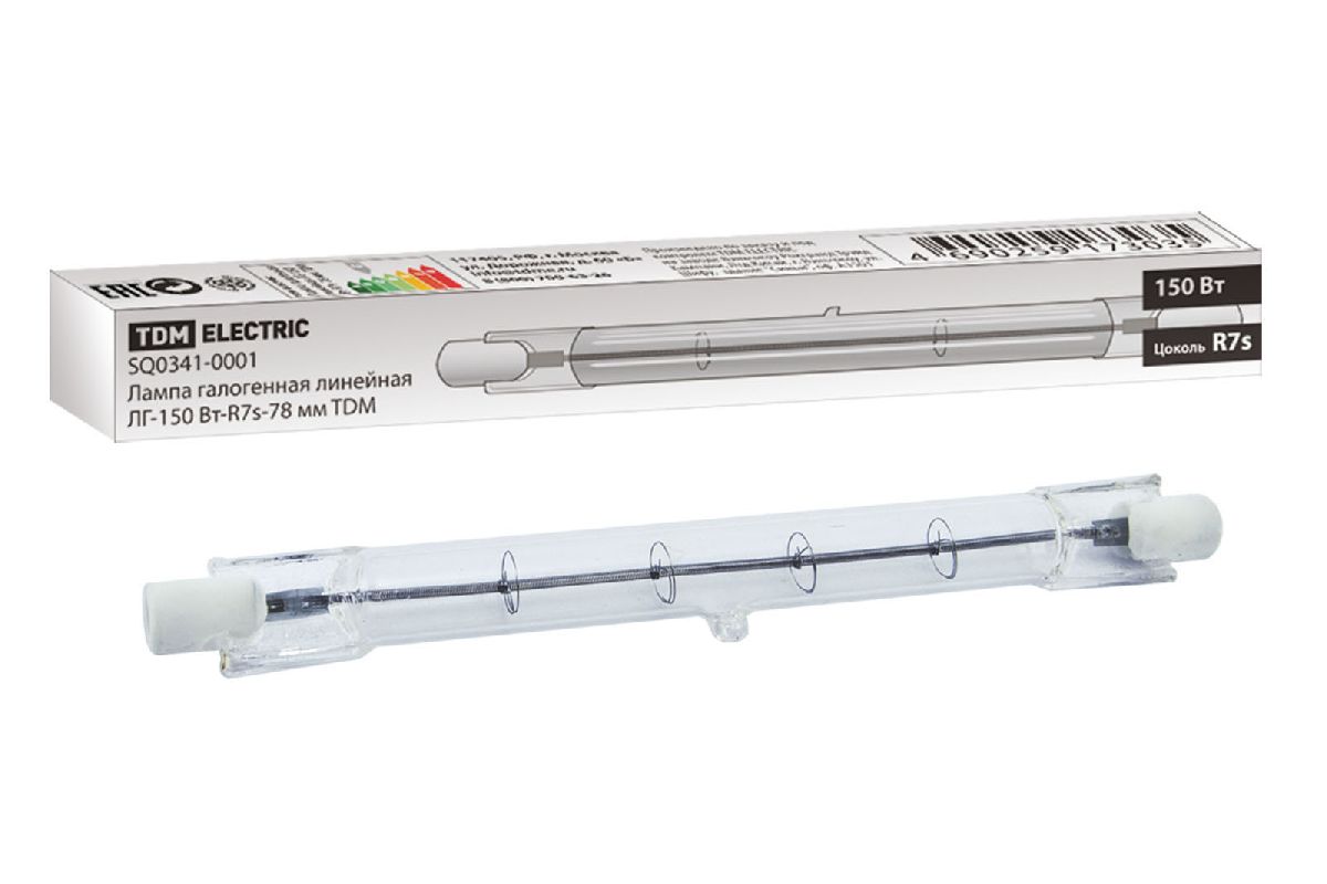 Лампа галогенная TDM Electric R7s 150W 2900K прозрачная SQ0341-0001