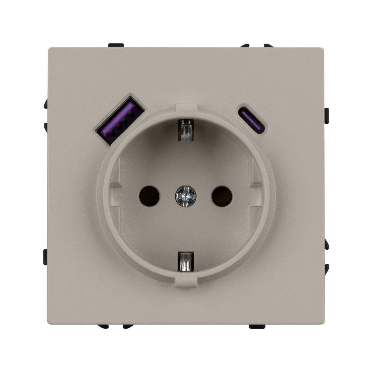Розетка зк со шторками с USB тип А+С софт-тач кашемир Arlight SCT-MUAC-SFPL-CA (250V, 16A) 059444(1)