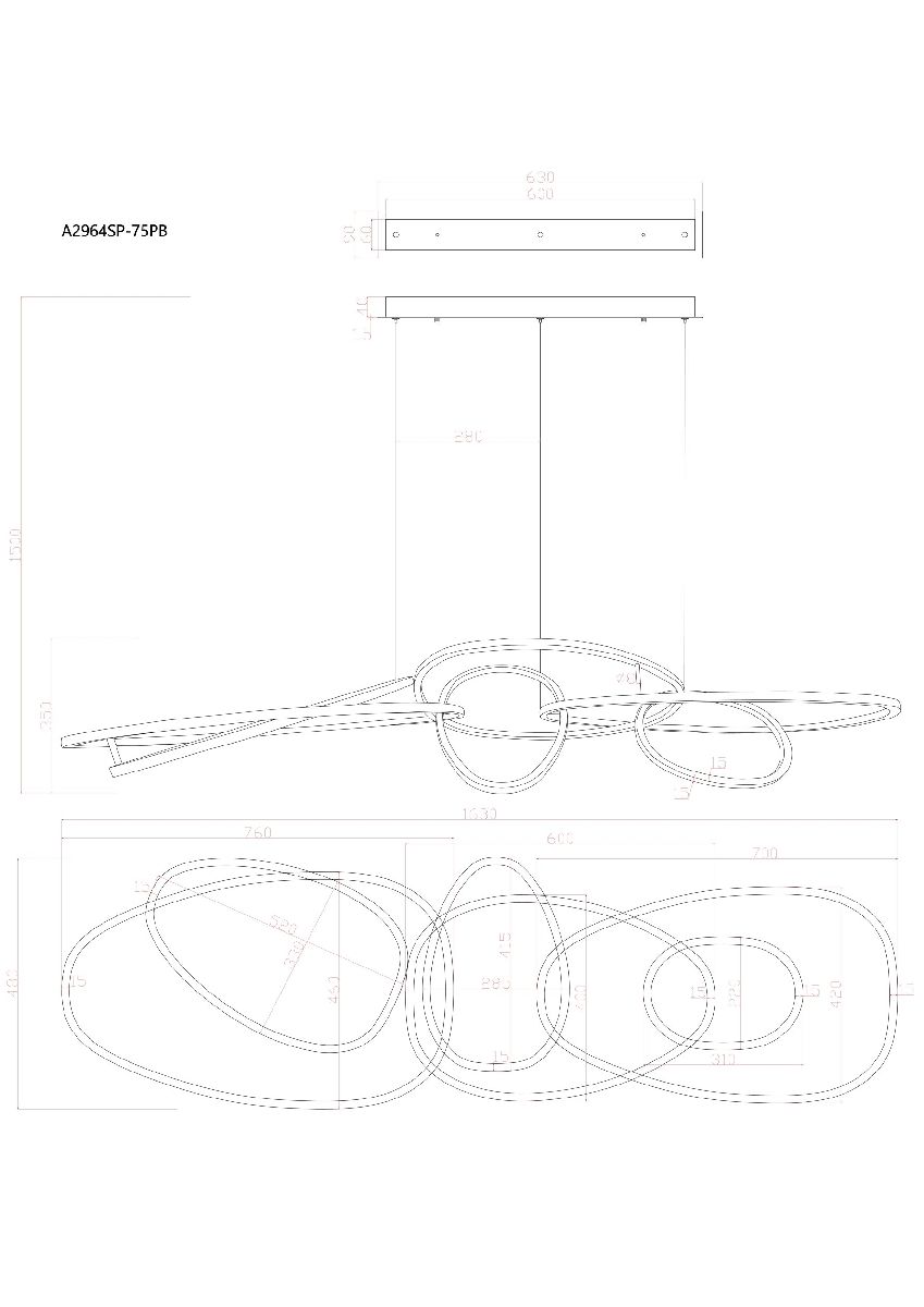 Подвесная люстра кольцо Arte Lamp Oracle A2964SP-75PB