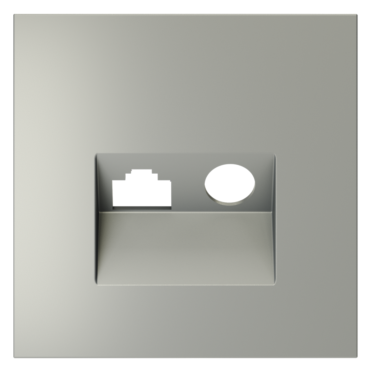 Накладка для розетки TV+RJ45 кат. 6 Voltum S70 (сталь) VLS002705