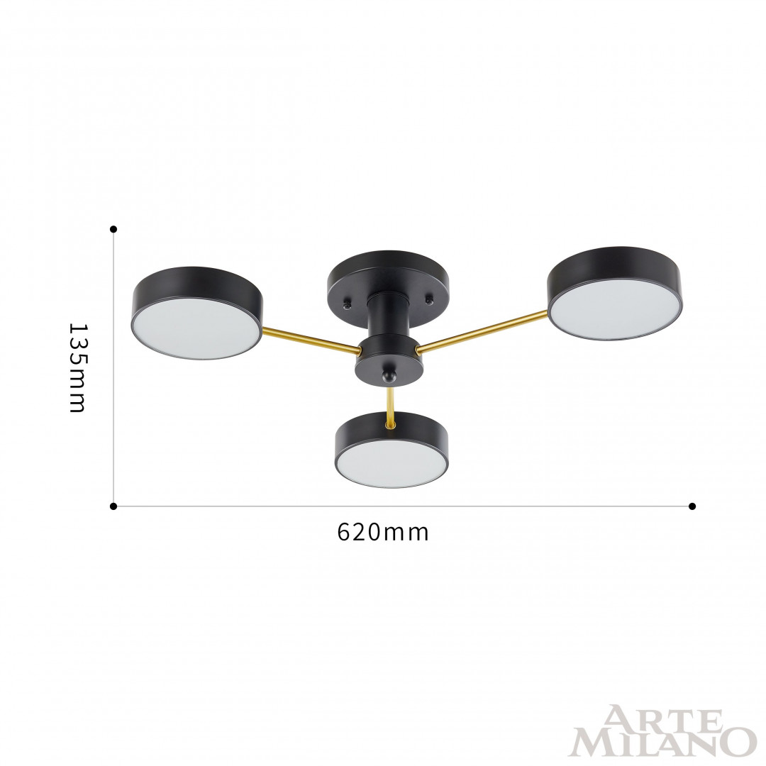 Потолочная люстра Arte Milano Ferrara 252006/3 Bk/Bk