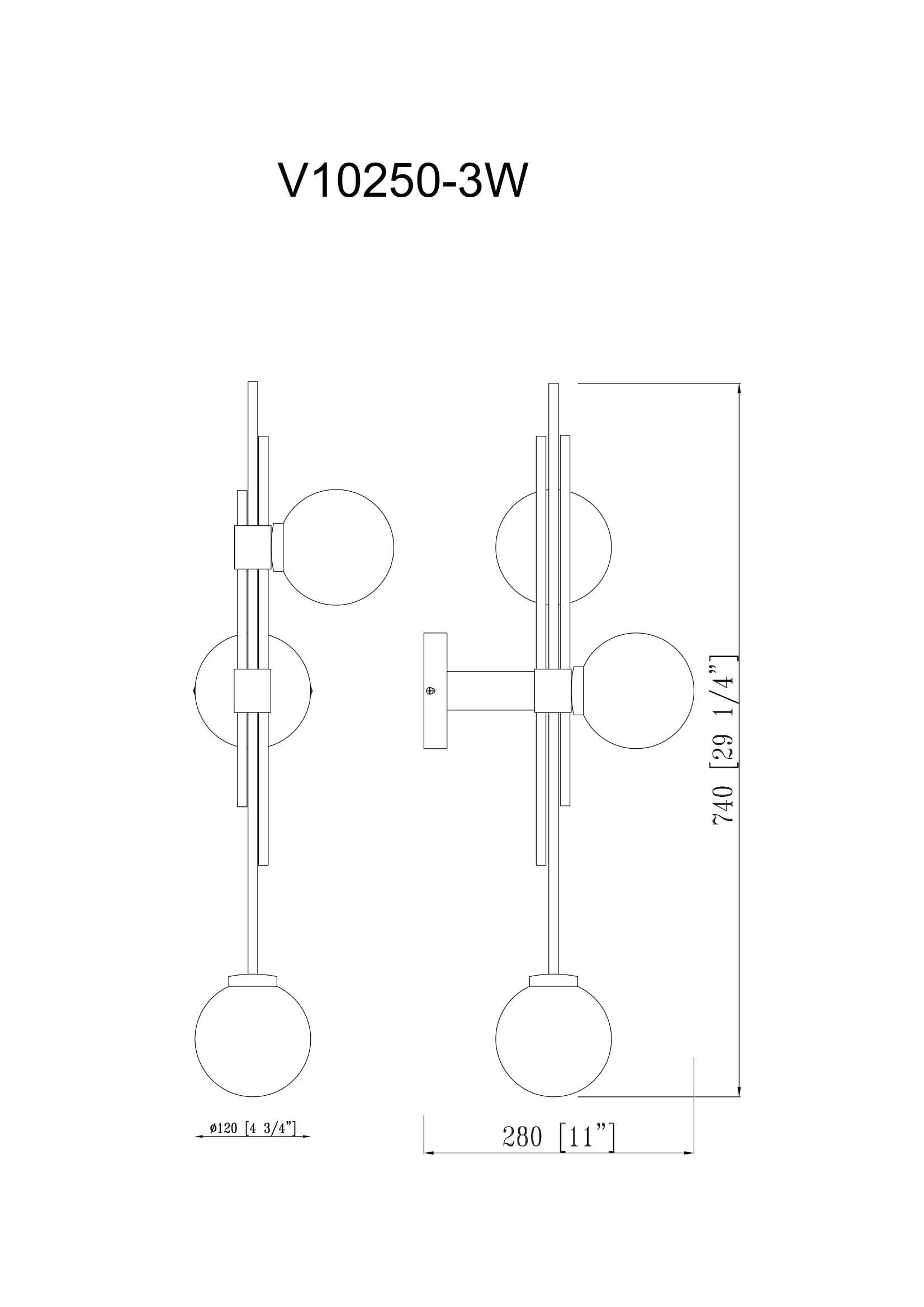 Бра Moderli Sience V10250-3W