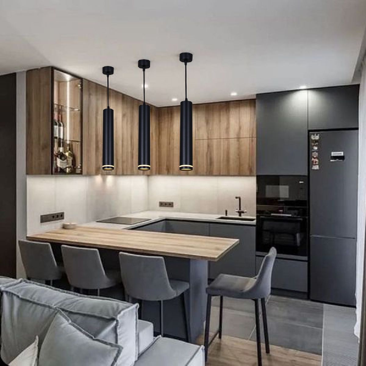 Подвесной светильник Reluce 16001-0.9-001LD 200mm GU10 BK