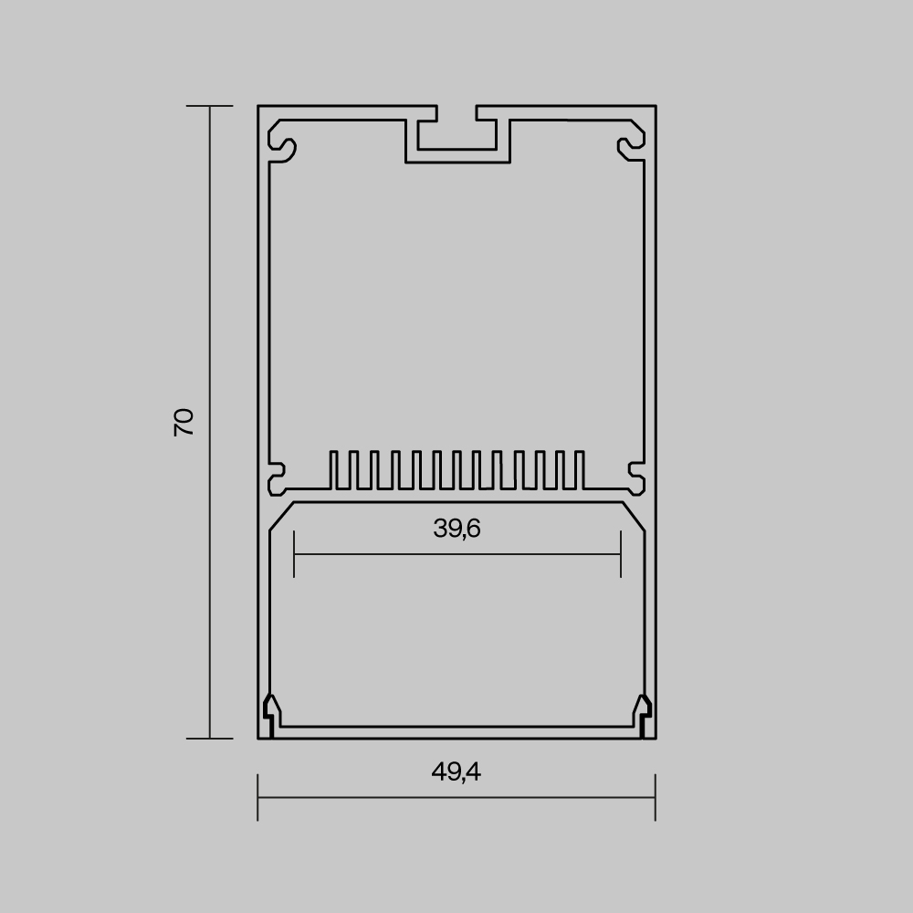 Профиль накладной-подвесной 50х70 (Черный, 2 м) Maytoni ALM-5070-B-2M