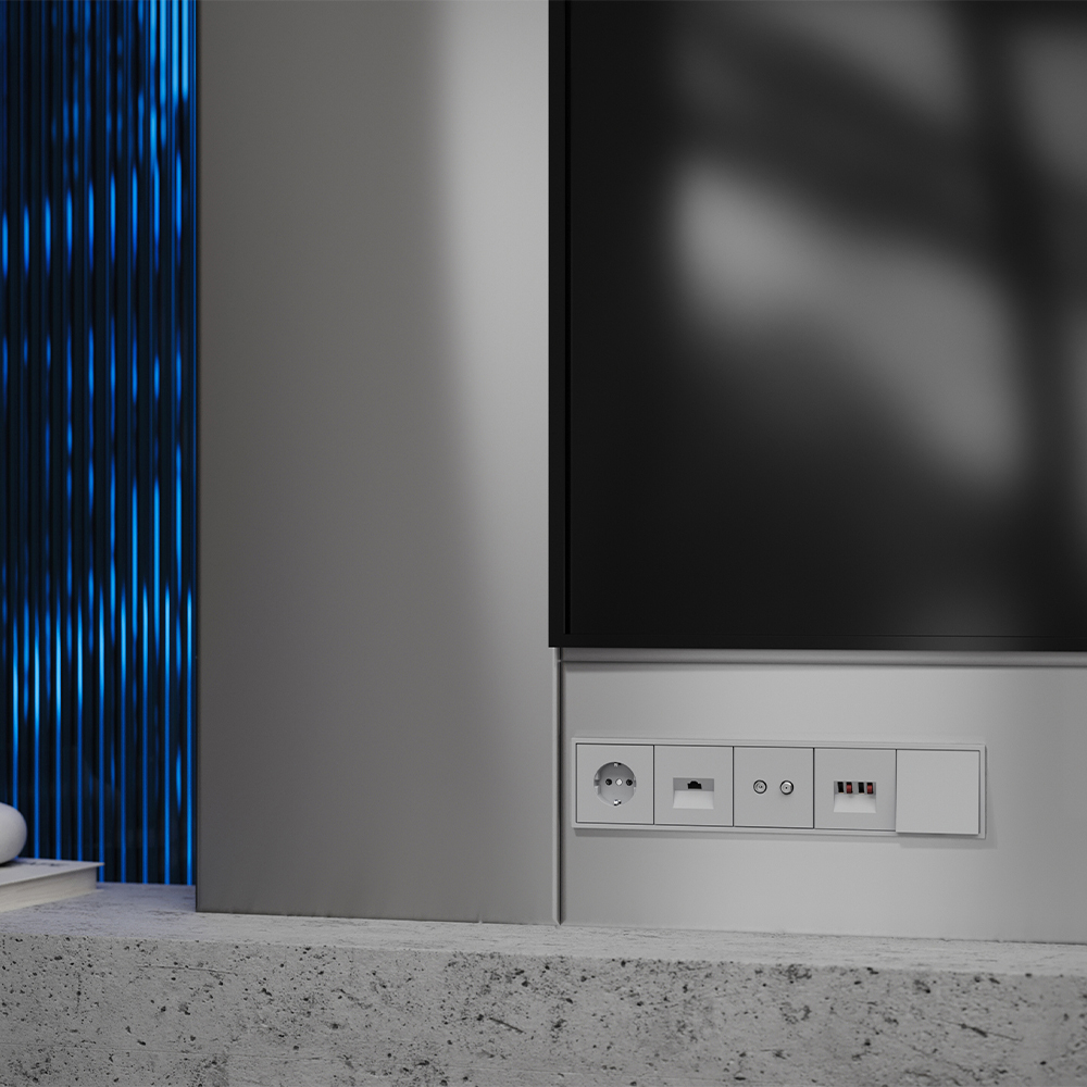 Накладка для розетки компьютерной RJ45 кат.6 Voltum S70 (серый) VLS001316