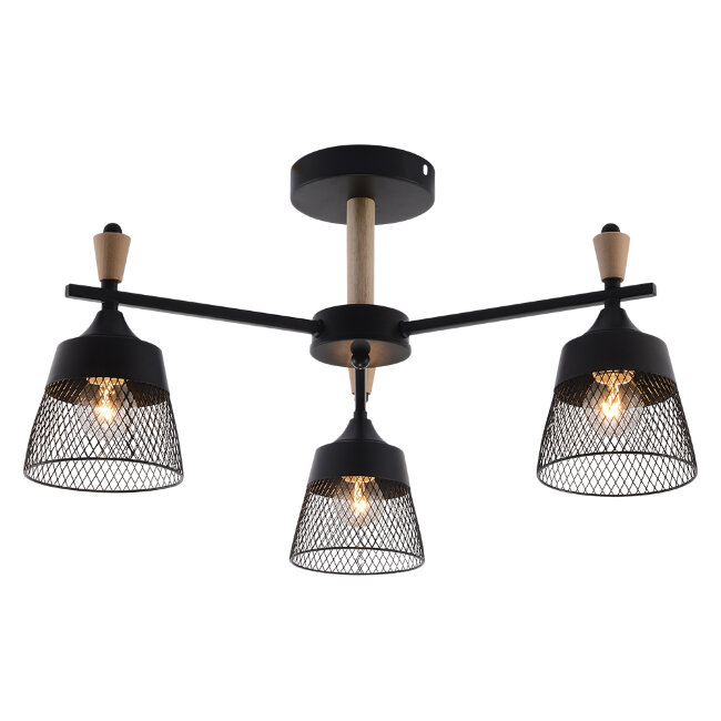 Люстра на штанге Seven Fires Olban SF3389/3C-BK-WD