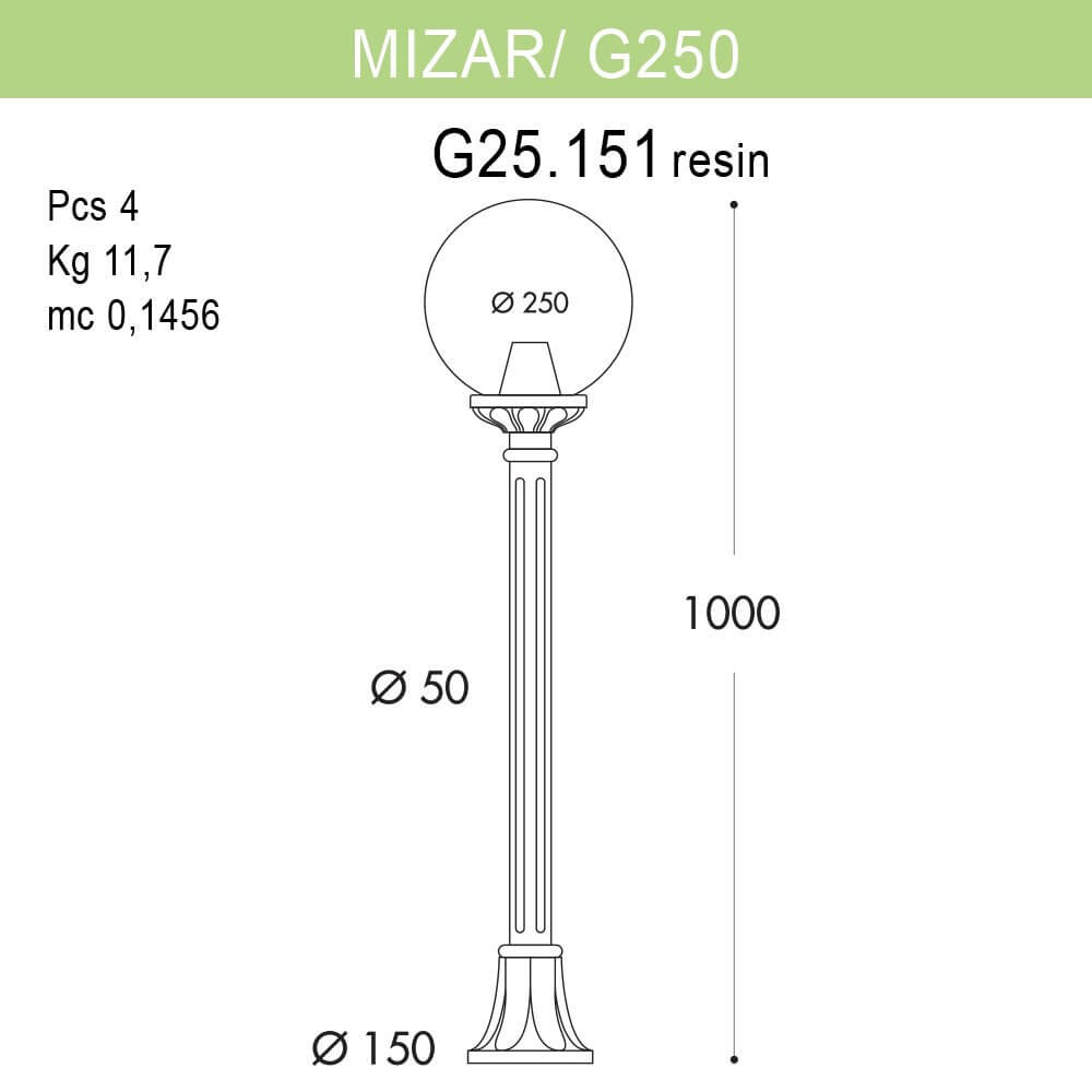 Уличный светильник ретро Fumagalli Mizarr/G250 G25.151.000.WXE27