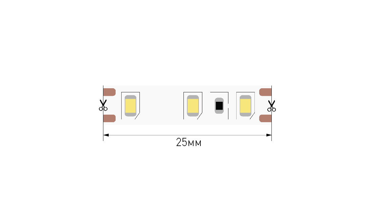 Светодиодная лента SWG Standard 12В 2835 9,6Вт/м 3000K 5м IP20 SWG-EC2120-12-9.6-WW 028220