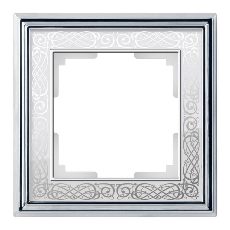 Рамка Werkel Palacio Gracia на 1 пост хром/белый WL77-Frame-01 4690389126031