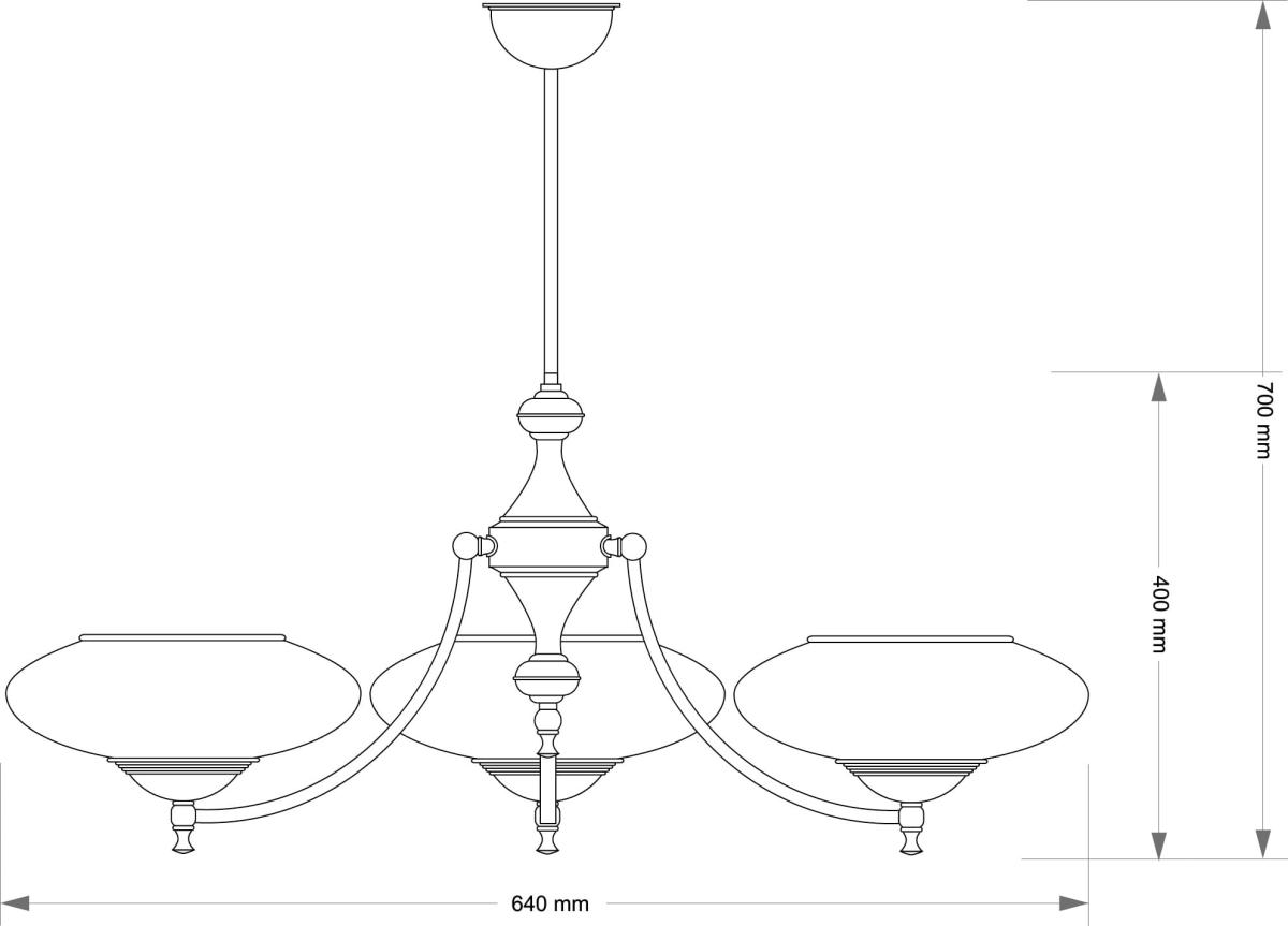 Люстра на штанге Kutek San Marino Shade SAN-ZW-3(P)CR