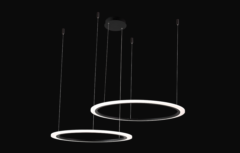 Подвесной светодиодный светильник Crystal Lux MANZANA SP53W LED D600+800 BLACK
