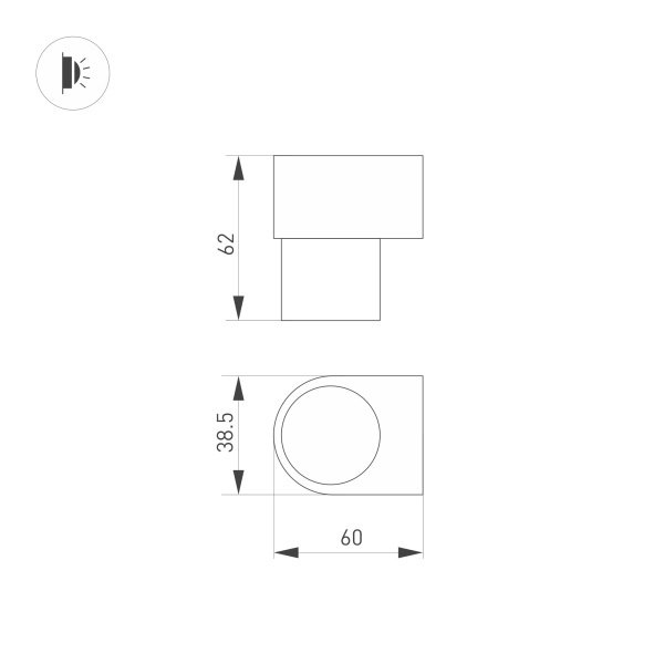 Настенный светильник Arlight SP-Spicy-Wall-Mini-S60x39-3W Warm3000 035542