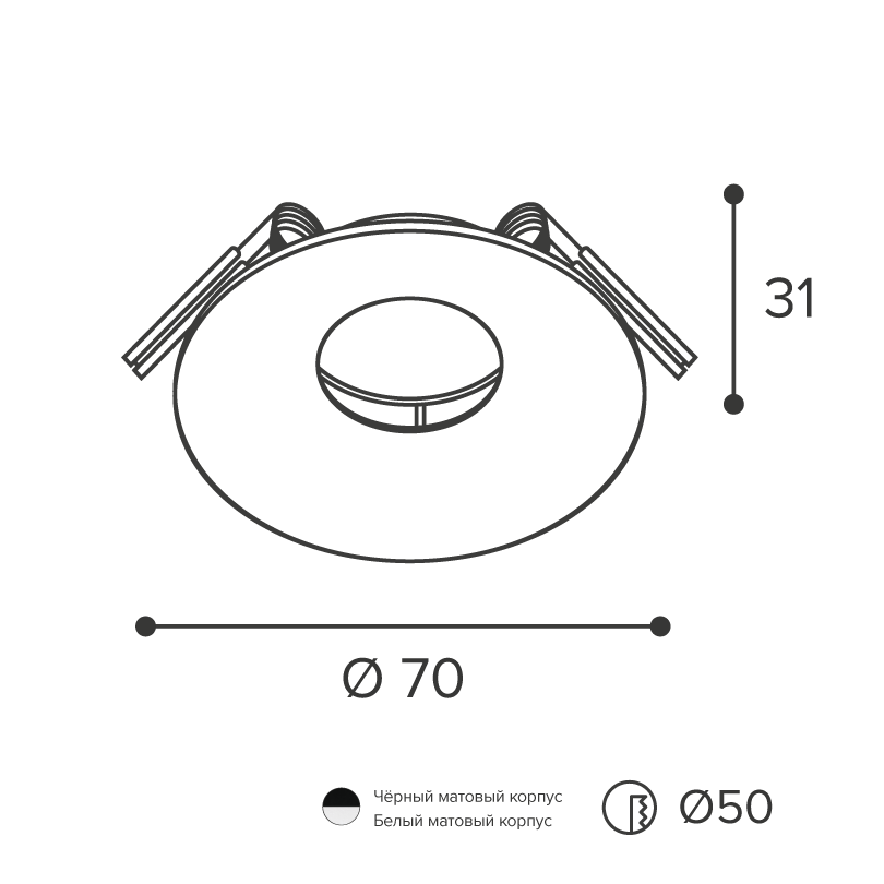 Встраиваемый светильник под лампу MR11 WOLTA Acento WDL-MR11/04BL-R