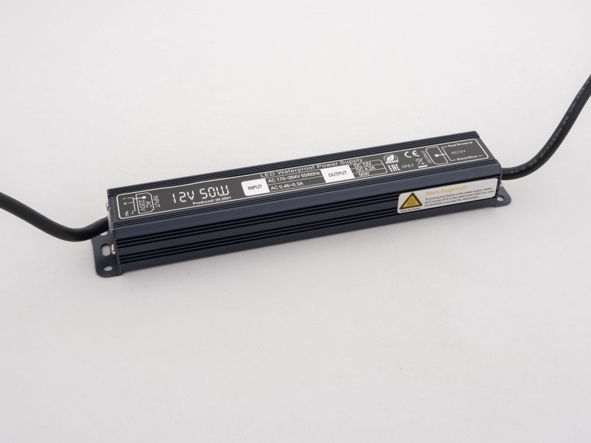 Блок питания LEDS POWER 50Вт 12В IP67 алюминий 004976