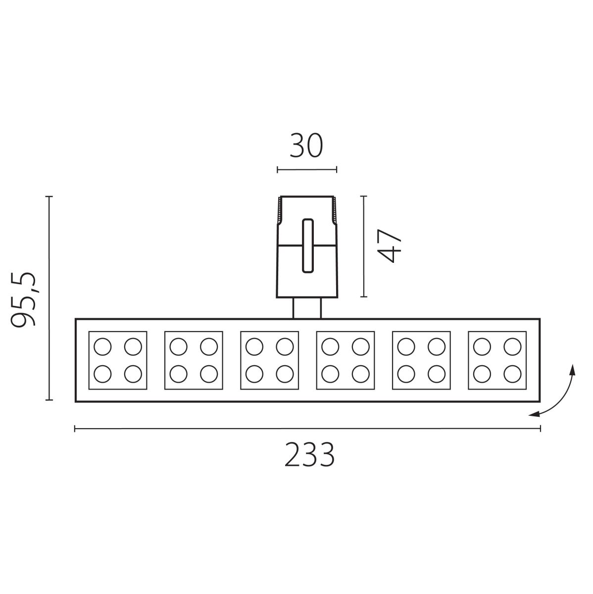 Трековый однофазный светильник Lightstar Due Hermes 270047