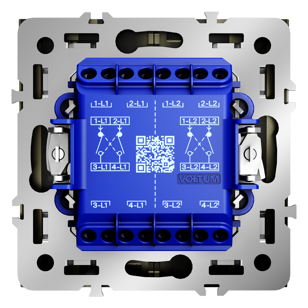 Перекрестный переключатель встраиваемый Voltum S70 двухклавишный 10А, (шелк) VLS020504