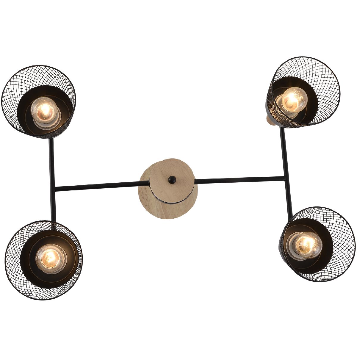 Люстра на штанге Reluce 01492-0.3-04 BK+WOOD УЦ