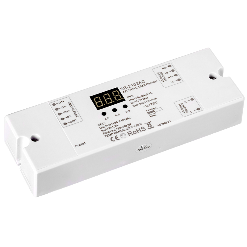 Декодер Arlight DMX SR-2102AC (230V, 2x1.2A) 020375