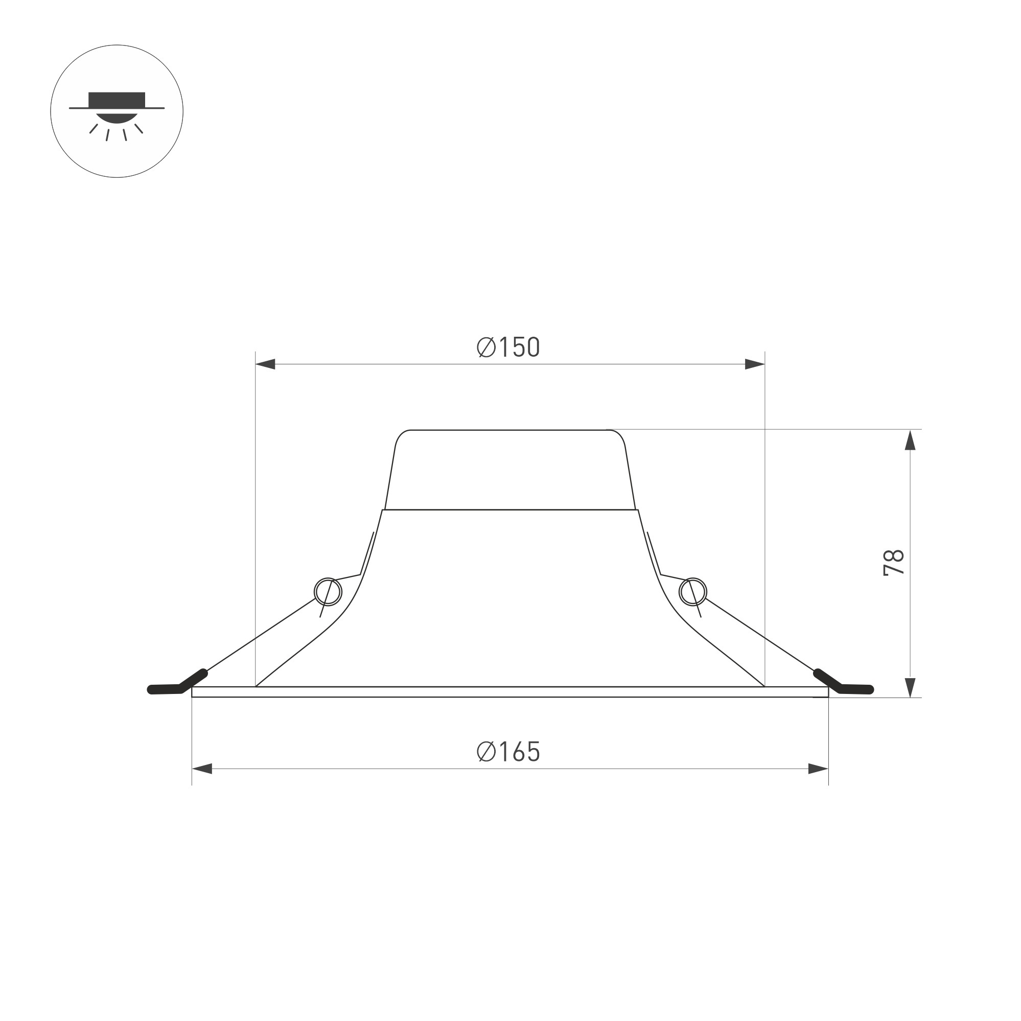 Встраиваемый светильник Arlight MS-BLIZZARD-BUILT-R165-16W Warm3000 (BK, 100 deg, 230V) 036608