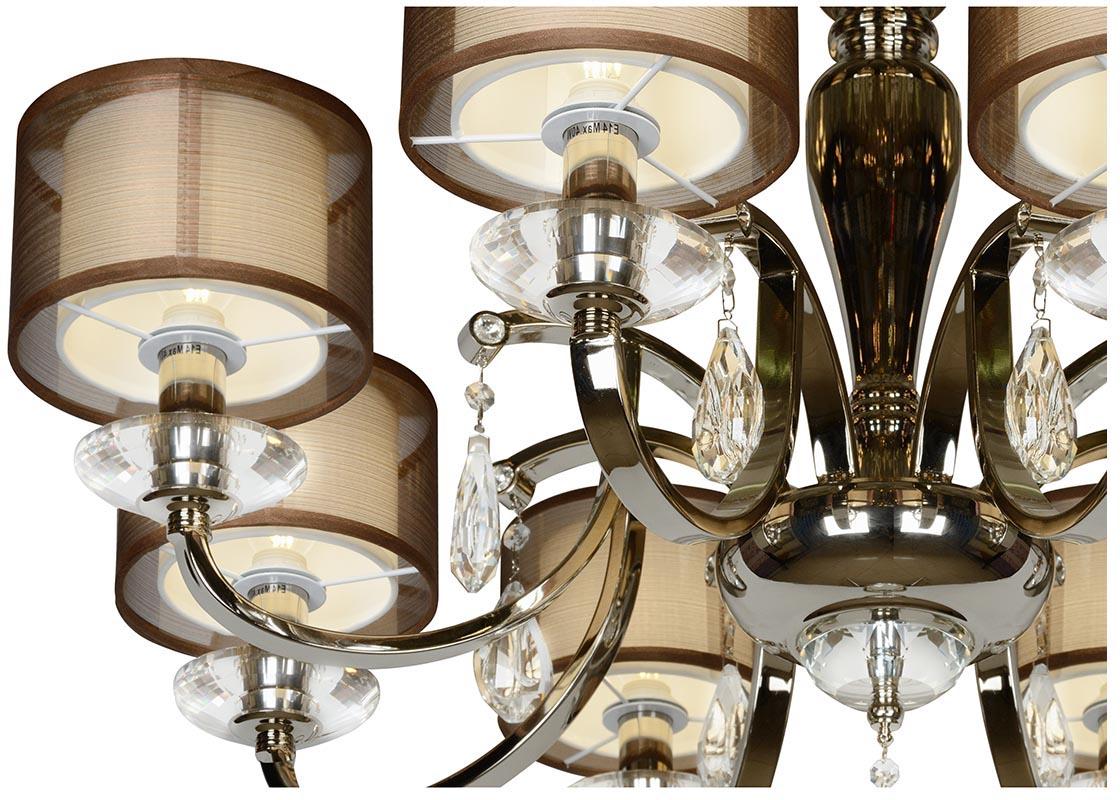 Потолочная люстра с абажуром из ткани iLamp Sofia 88210/8 CR