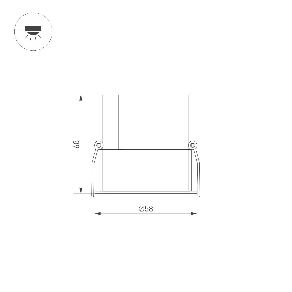 Встраиваемый led светильник Arlight MS-SHADE-LUM-BUILT-R58-10W Warm3000 (WH-BK, 35 deg, 230V) 039326