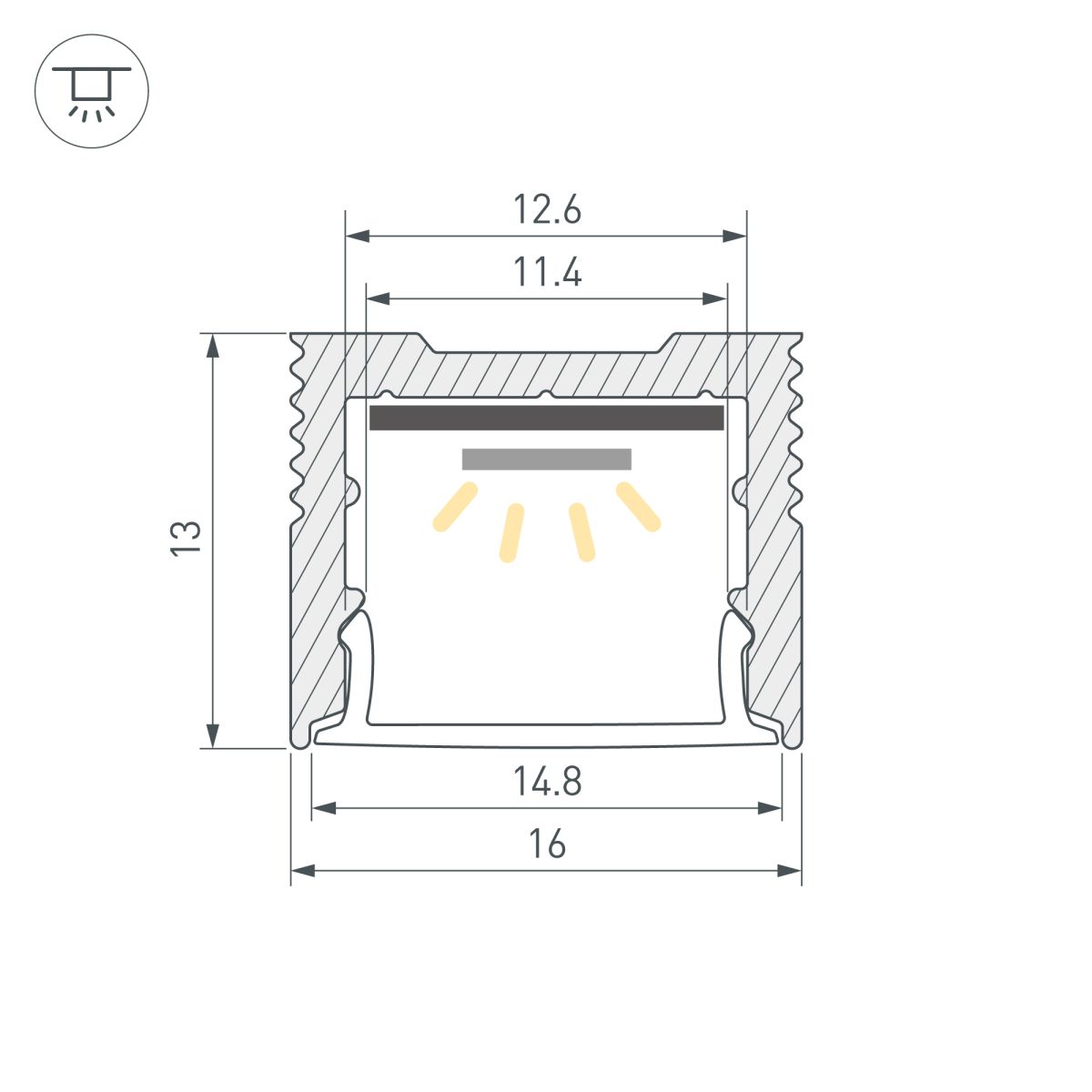 Профиль Arlight SL-SLIM-H13M-2000 BLACK (BY) (Алюминий) 061375
