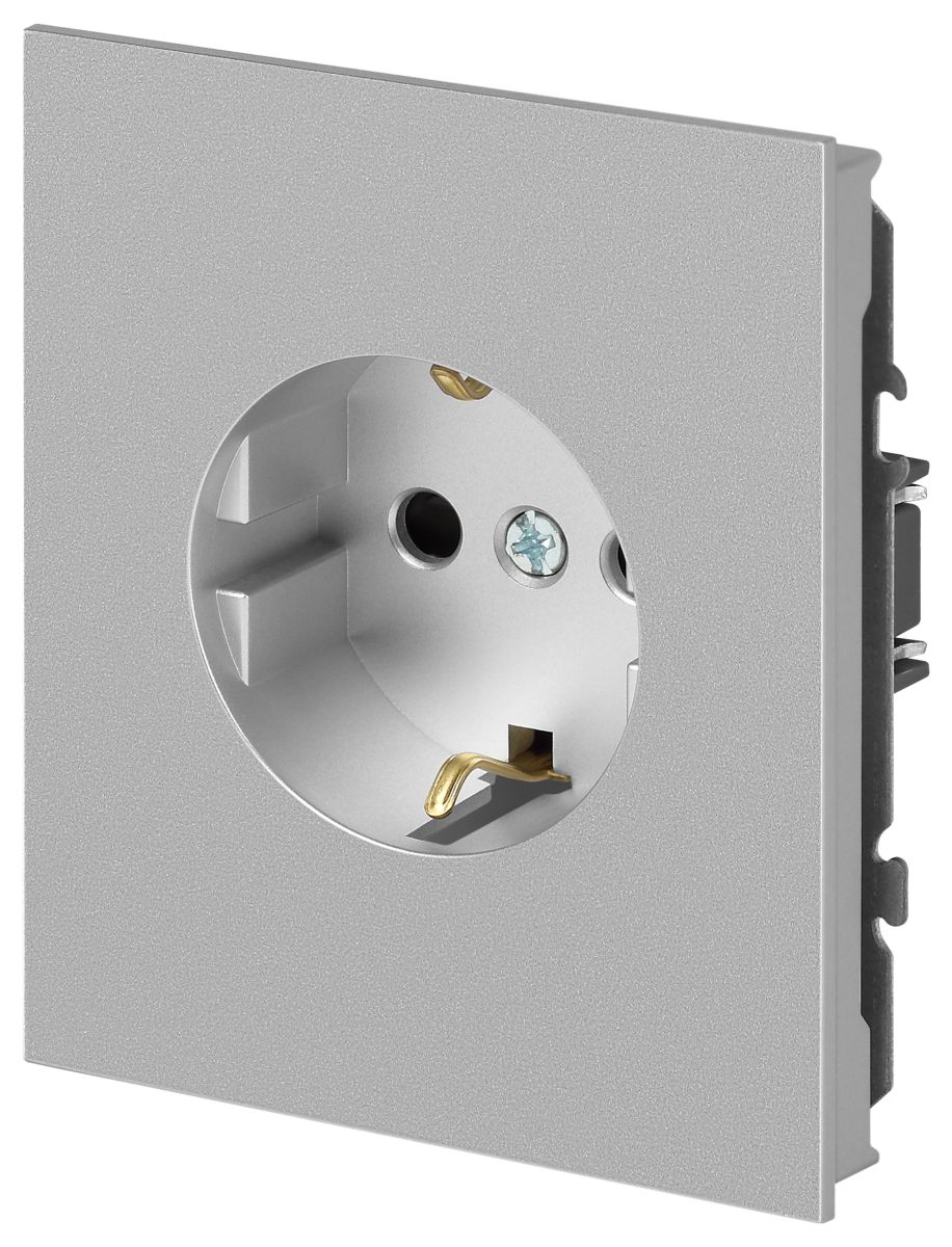 Розетка Эра Arktik 16-2101-03 с заземлением 2P+E Schuko 16А-250В алюминий Б0070416