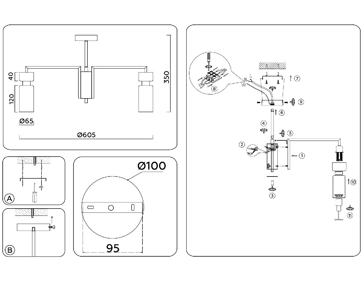 Люстра на штанге Ambrella Light High Light Heigh Light LH56124