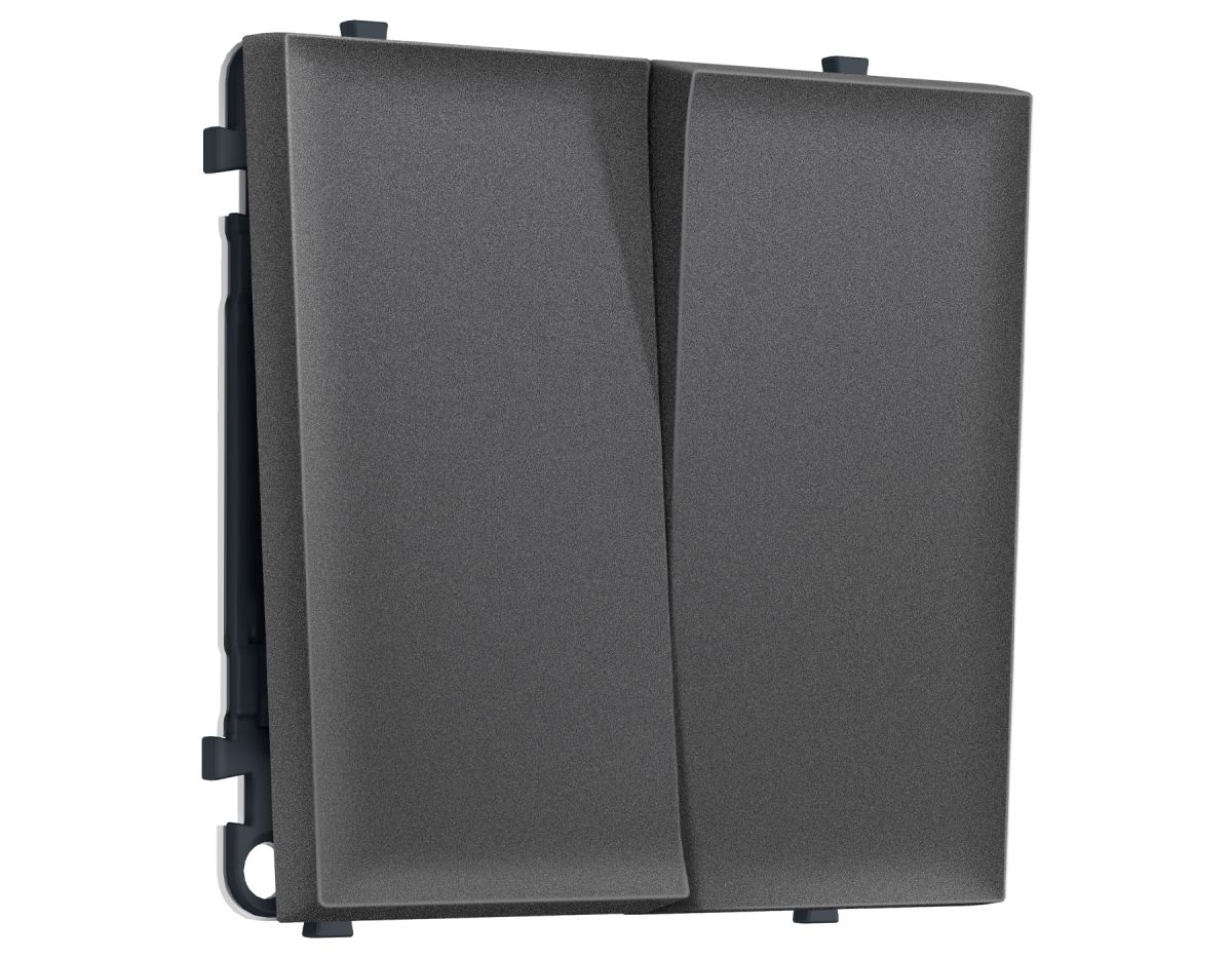 Комплект механизма 2-кл выключателя SIGMA Антрацит серый 10A-250V QUANT PRO Ambrella Volt MS653010 (SP6530, PR115)