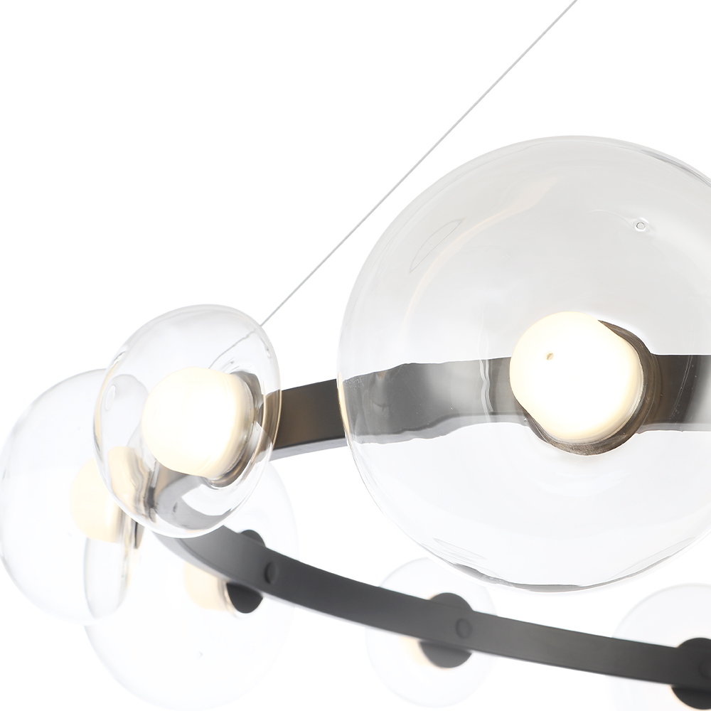 Подвесная люстра шар Crystal Lux BOSQUE SP12 BLACK/TRANSPARENT