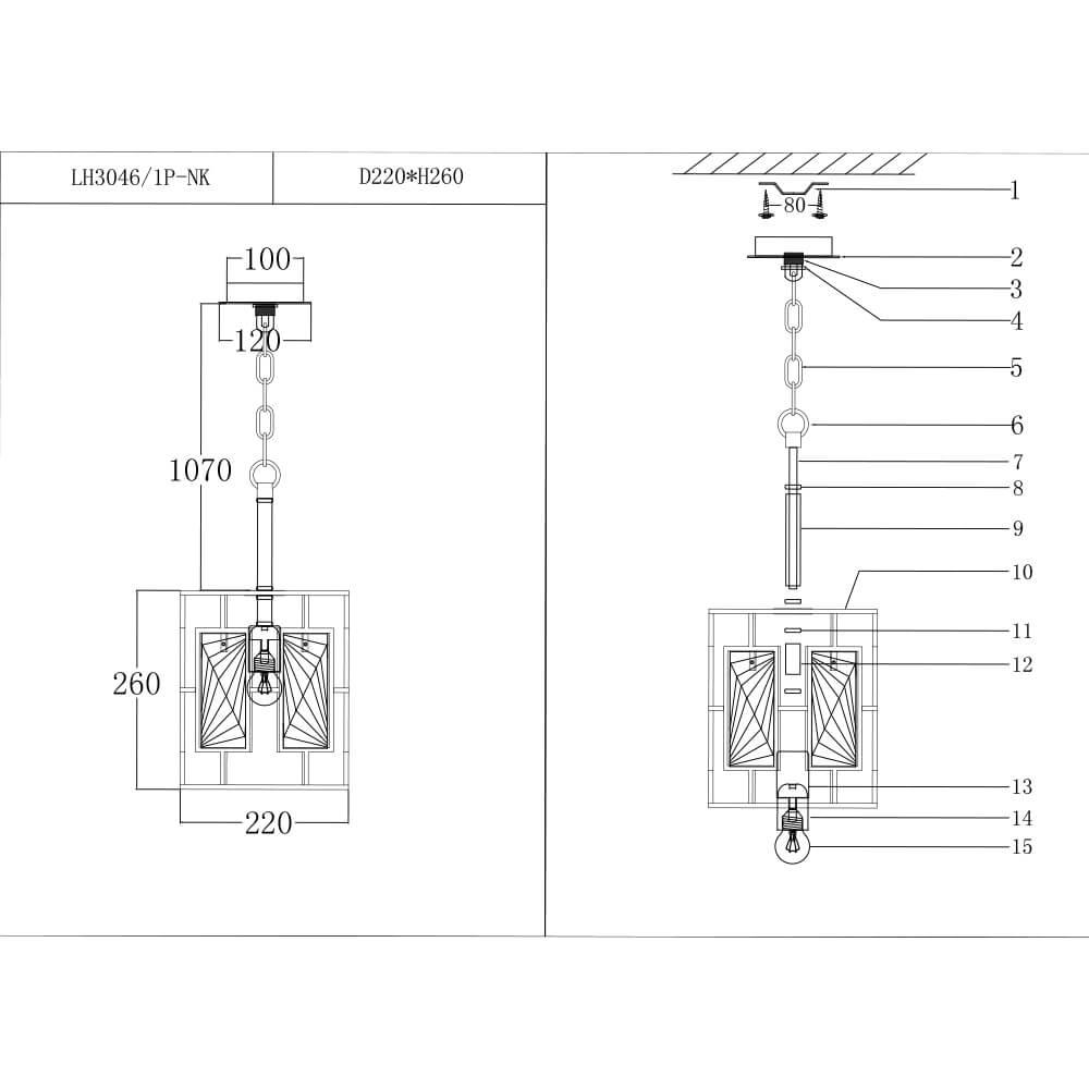 Подвесной светильник Lumien Hall Barumini LH3046/1P-NK