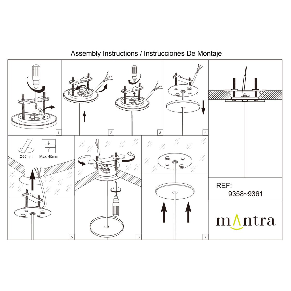 Основание потолочное утопленное 1L Mantra Modular Light Florones 9360