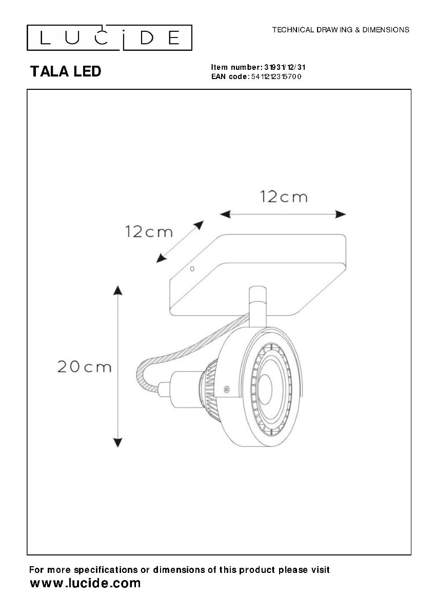 Спот Lucide Tala Led 31931/12/31