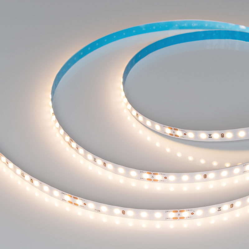 Светодиодная лента Arlight COB-X128-8mm 24V Warm3000 (9.6 W/m, IP20, DOT, 5m) 036838