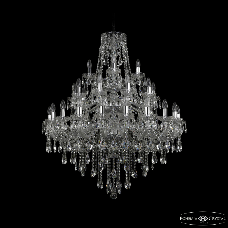 Подвесная люстра второго света Bohemia Ivele Crystal 1415/20+10+5/300/3d Ni